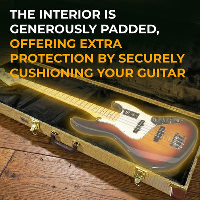 Gearlux BC-227 Electric Bass Guitar Hard Case - Tweed