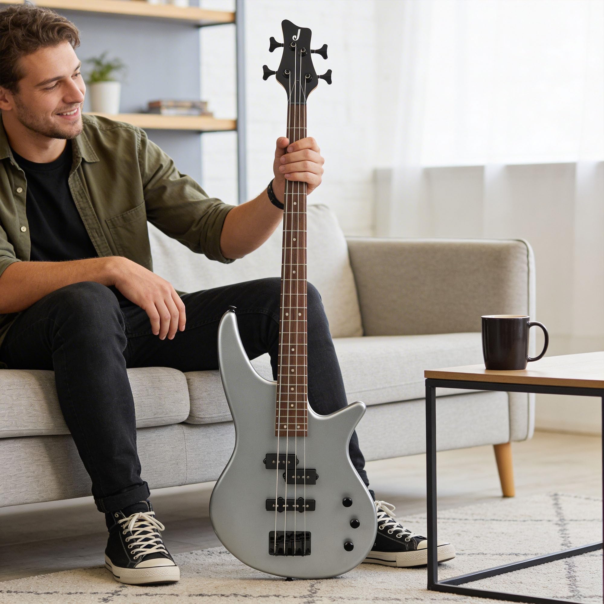 Jackson JS Series Spectra Bass JS2 Electric Bass Guitar - Quicksilver w/ Tuner