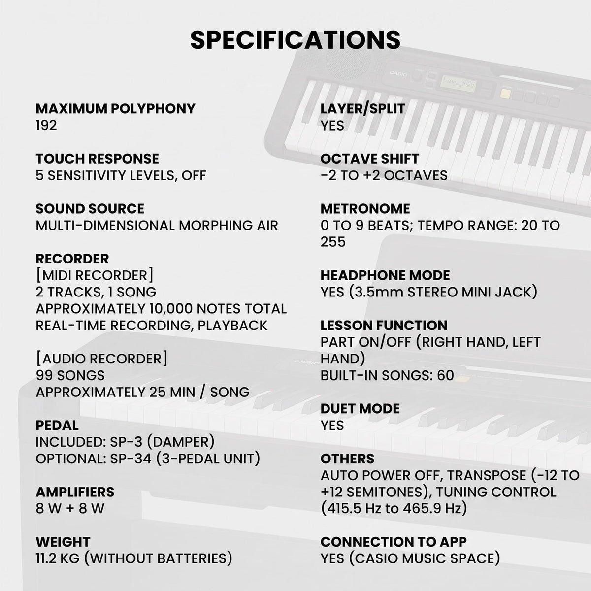 Casio PX-S1100 Privia Slim Digital Piano - Black w/ CS-68 Stand