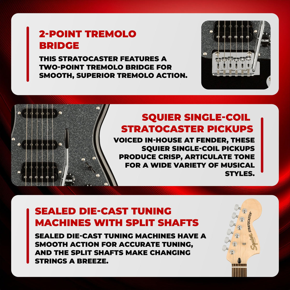 Fender Squier Affinity Stratocaster HSS - Metallic Black