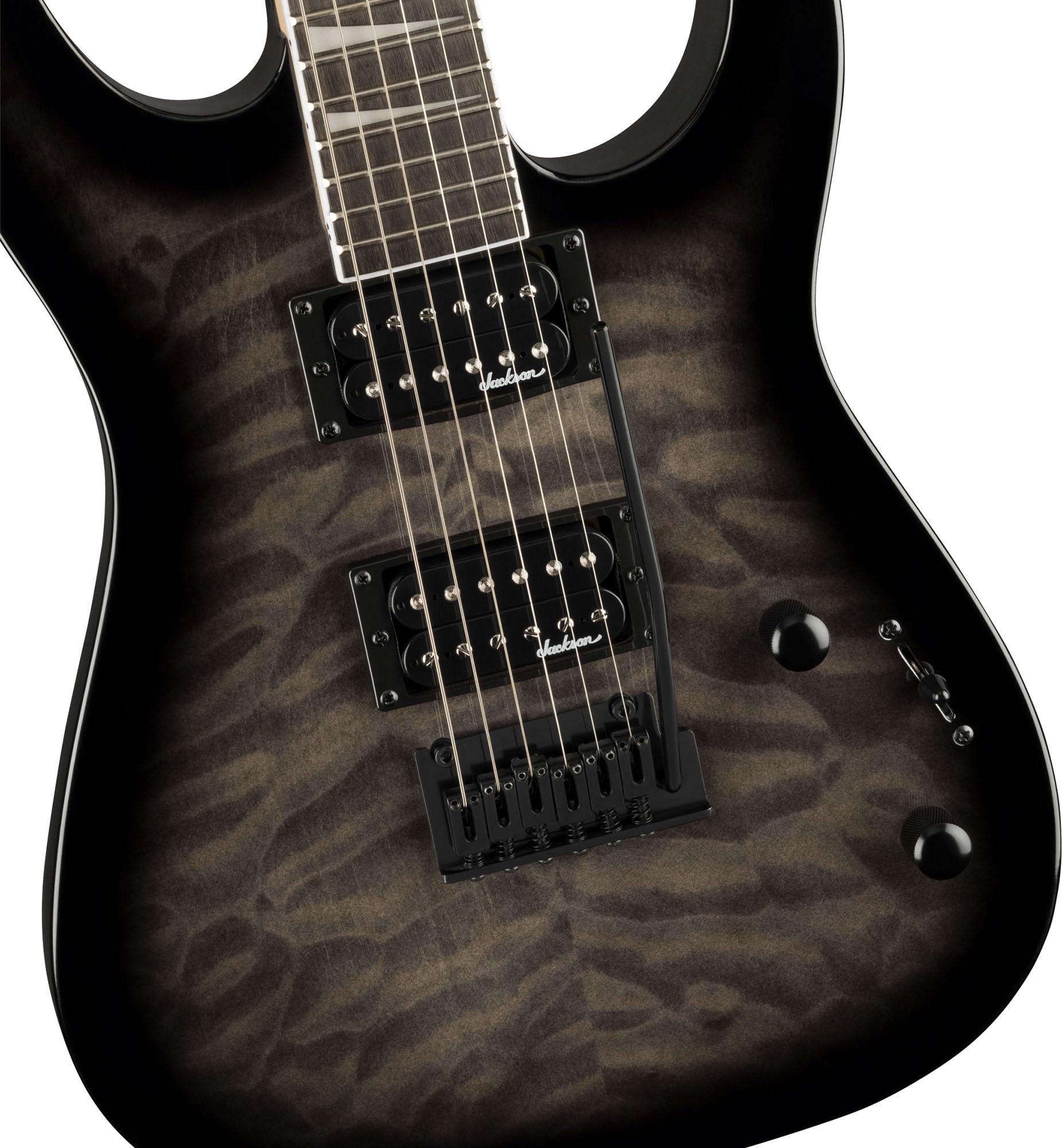 Jackson Dinky JS20 DKQ 2PT Electric Guitar - Transparent Black w/ Instrument Cable