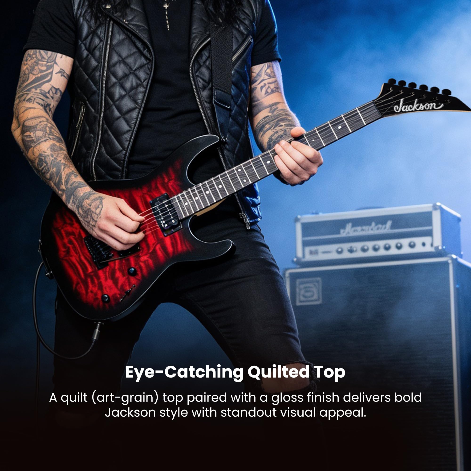 Jackson JS Series Dinky JS11Q Electric Guitar - Transparent Red