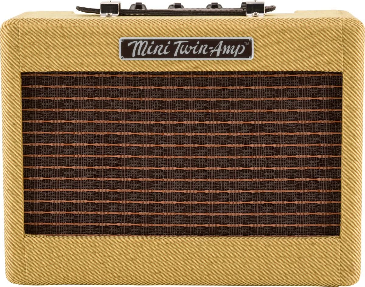 Fender Mini '57 Twin-Amp Electric Guitar Amplifier - Tweed w/ Instrument Cable