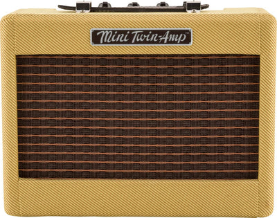 Fender Mini '57 Twin-Amp Electric Guitar Amplifier - Tweed w/ Instrument Cable