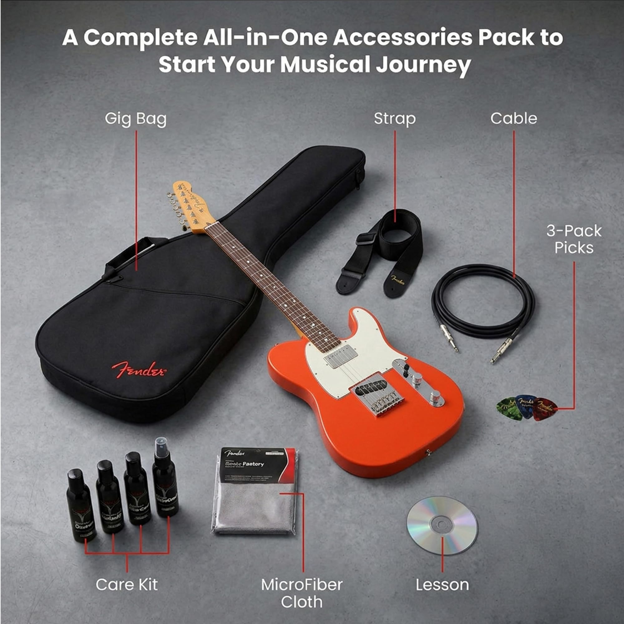 Fender Player II Telecaster HH - Rallye Orange w/ Gig Bag