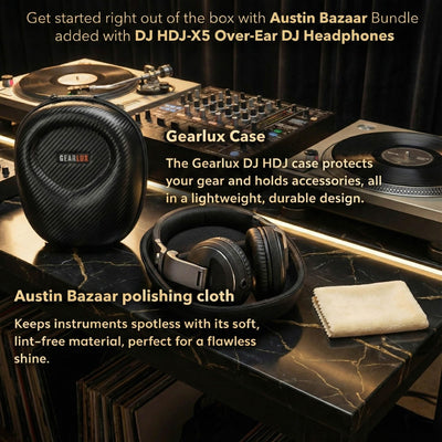 Pioneer DJ HDJ-X5 Over-Ear DJ Headphones - Black w/ Headphones Case