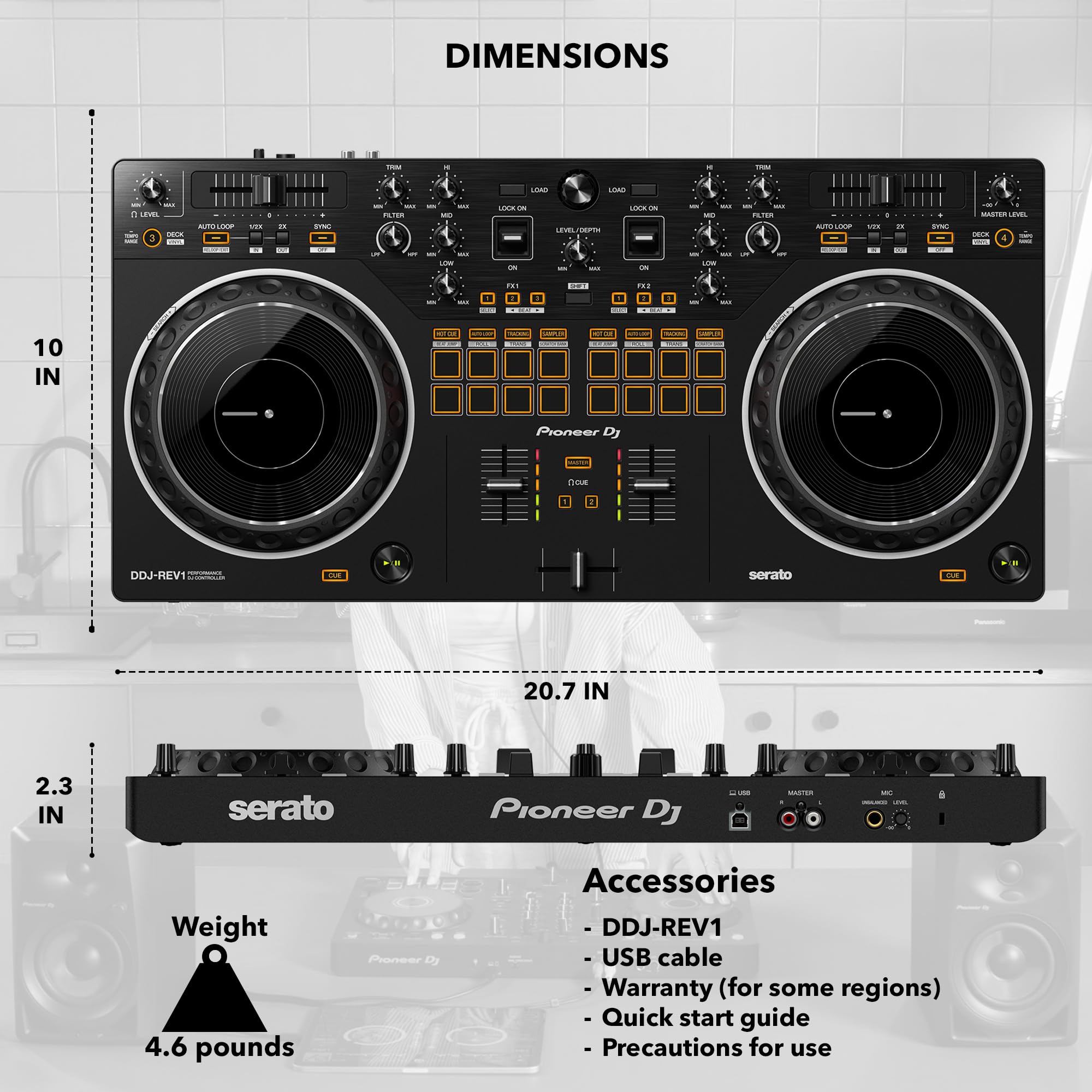 Pioneer DJ DDJ-REV1 Scratch-Style 2-Channel DJ Controller w/ Case