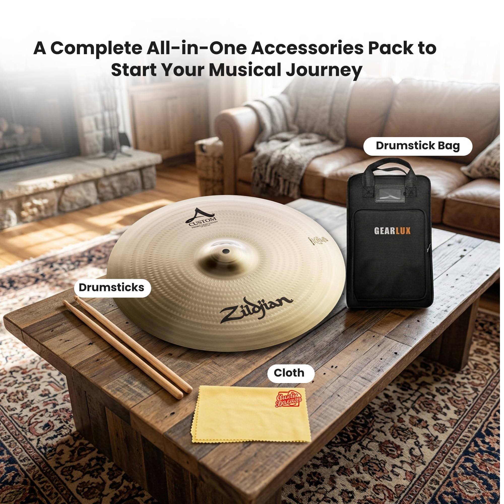 Zildjian A20583 17" A Custom Projection Crash Cymbal w/ Drumstick Bag
