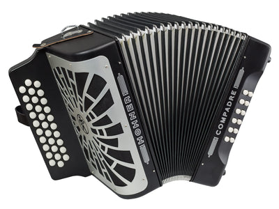 Hohner Compadre FBbEb 3-Row Diatonic Accordion - Black w/ Hard Case