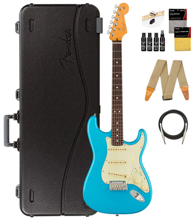 Fender American Professional II Stratocaster - Miami Blue w/ Guitar Cleaning Kit