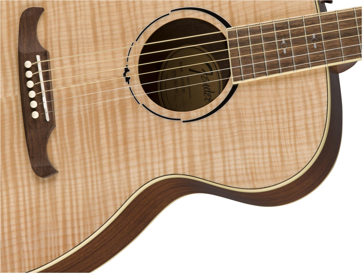 Fender FA-235E Flame Maple Top Concert Acoustic-Electric Guitar - Natural w/ Strap