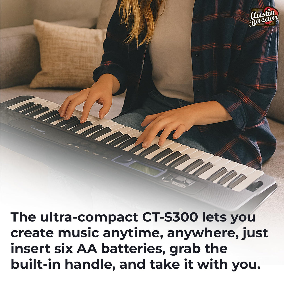 Casio CT-S300 Casiotone 61-Key Portable Keyboard w/ Adjustable Stand