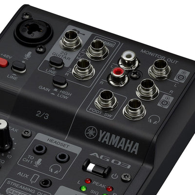 Yamaha AG03MK2 AG03MK2 3-Channel Loopback Audio USB Mixer - Black