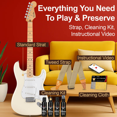 Fender Standard Stratocaster - Olympic White w/ Guitar Cleaning Kit