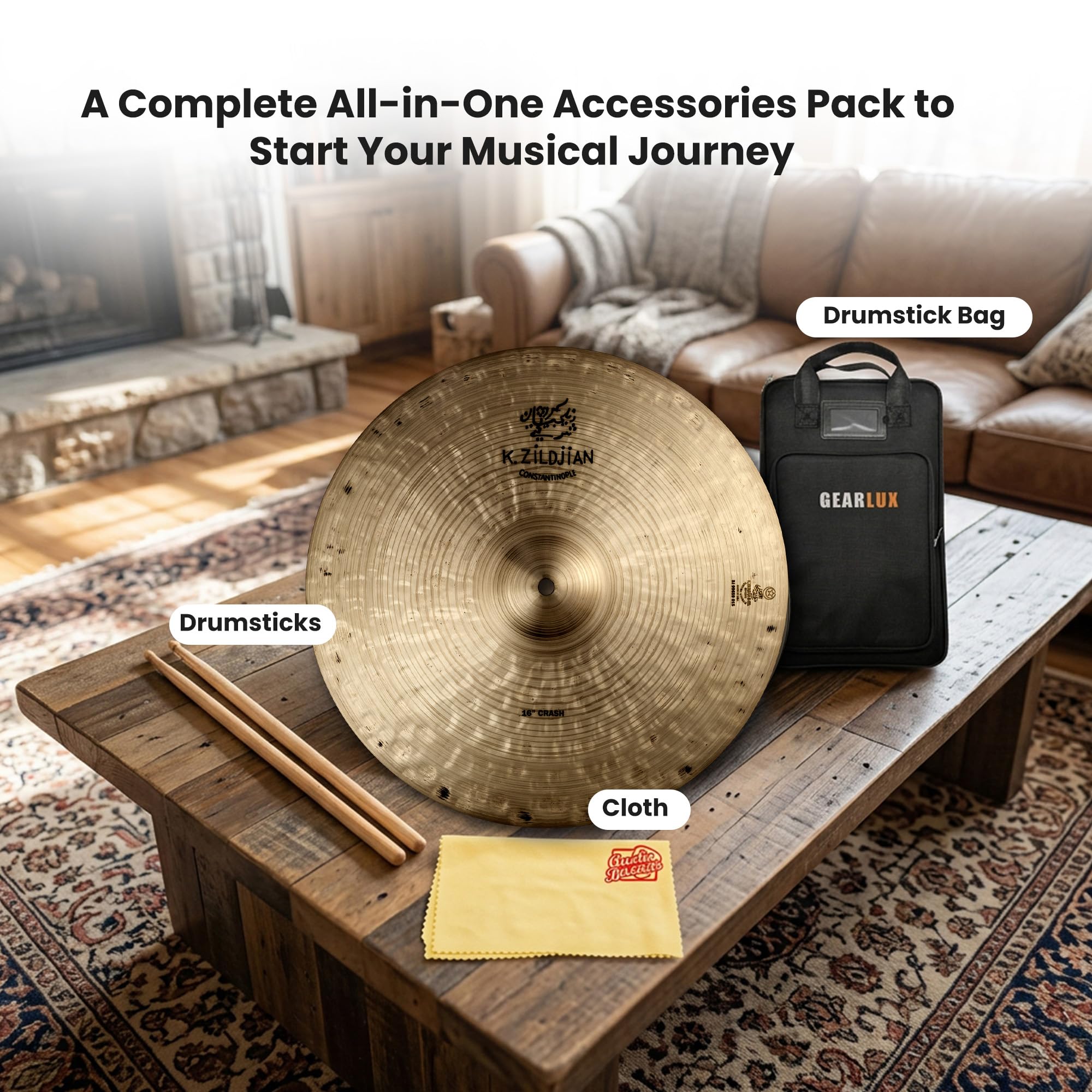 Zildjian K1066 16" K Constantinople Crash Cymbal w/ Drumstick Bag