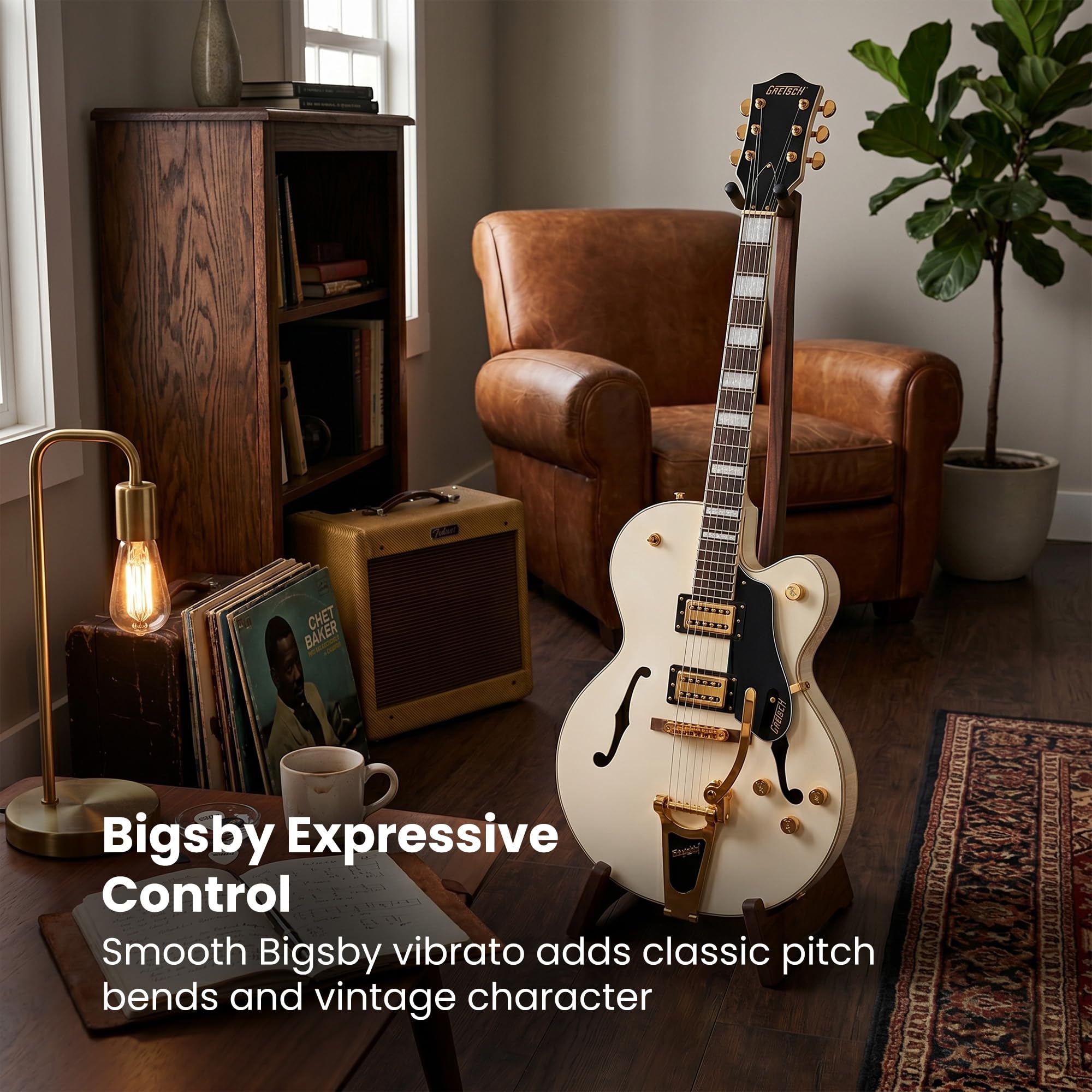 Gretsch G2420TG Streamliner Hollow Body with Bigsby Electric Guitar - Vintage White
