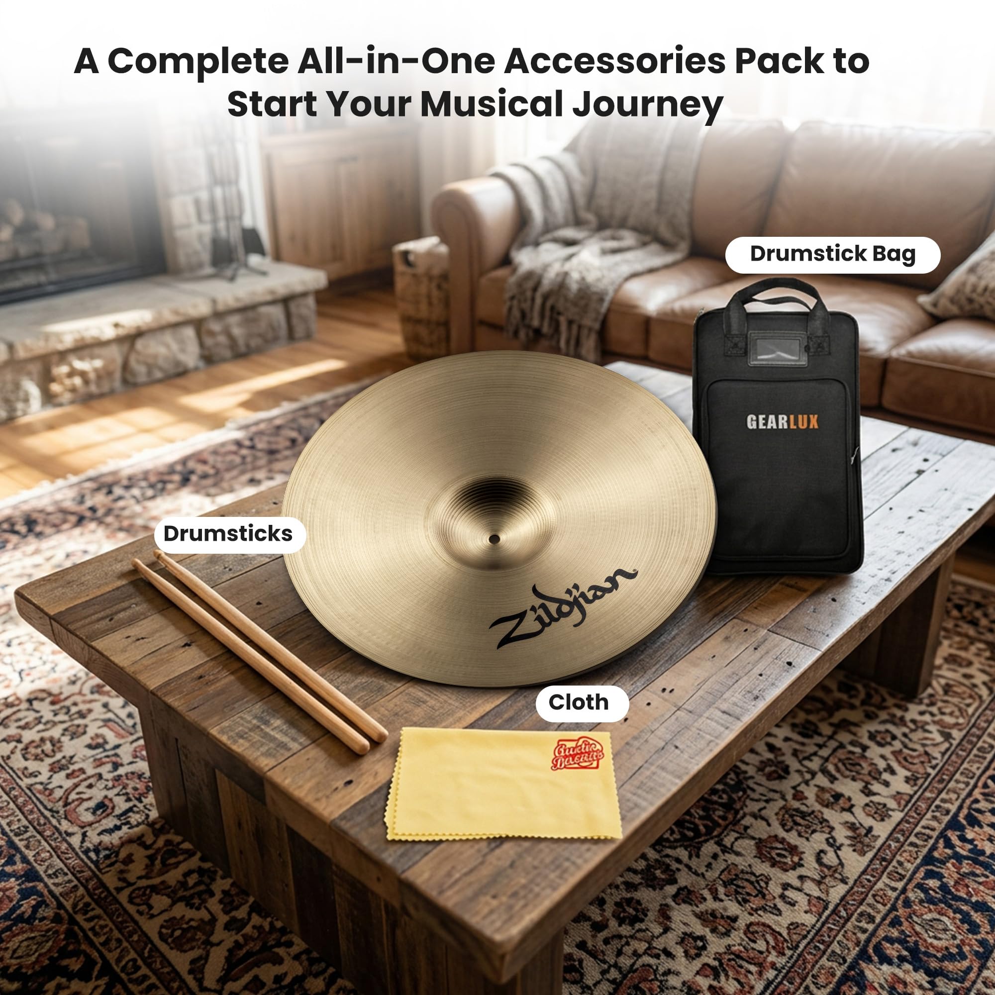Zildjian A0430 20" A Symphonic French Tone Hand Cymbal - Single w/ Drumstick Bag