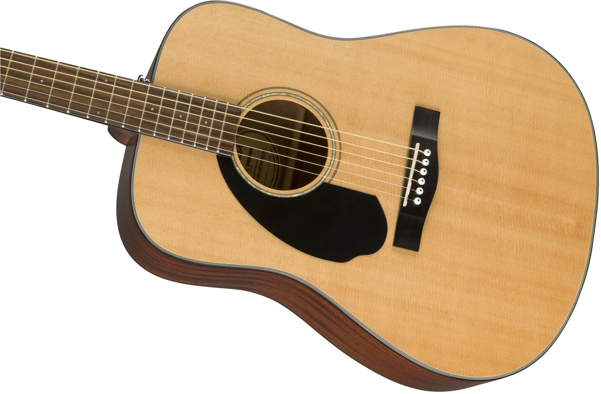 Fender CD-60S Solid Top Dreadnought Acoustic Guitar, Left Handed - Natural w/ Hard Case