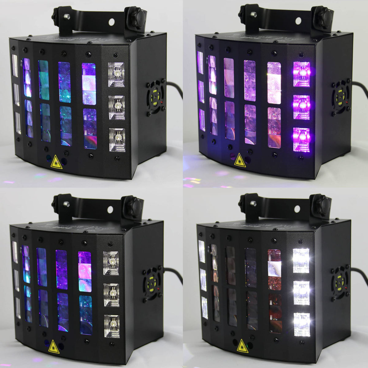 Gearlux 4-in-1 LED Strobe/UV Derby Light 3-Watt 9pcs LEDs and 6pcs UV+White LEDs