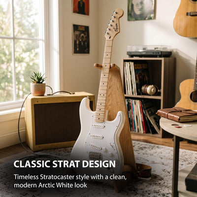 Fender Squier Sonic Stratocaster HT - Arctic White w/ Mustang Micro
