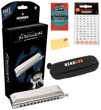 Hohner Xpression Chromatic Harmonica - Key of C w/ Key Stickers