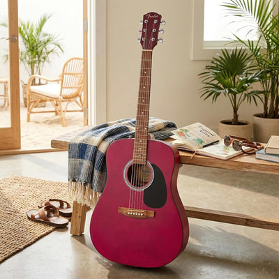 Fender FA Series Dreadnought Acoustic Guitar - Crimson Red w/ Gig Bag