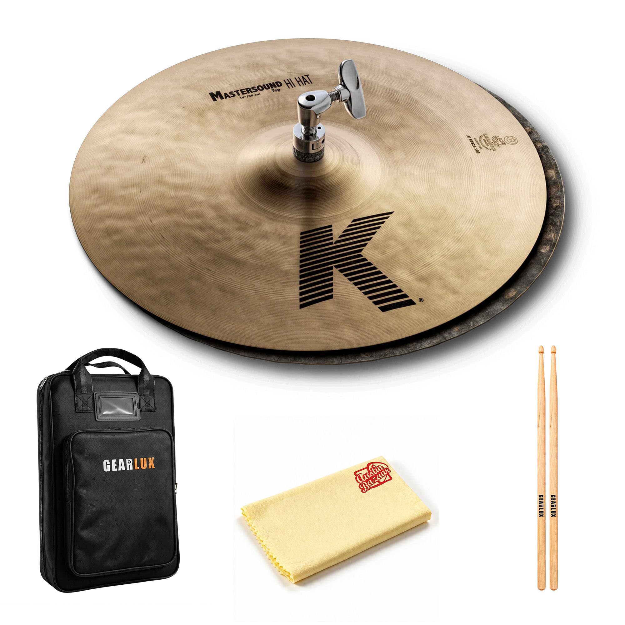 Zildjian K0909 14" K Mastersound Hi-Hat Cymbals Pair w/ Drumstick Bag