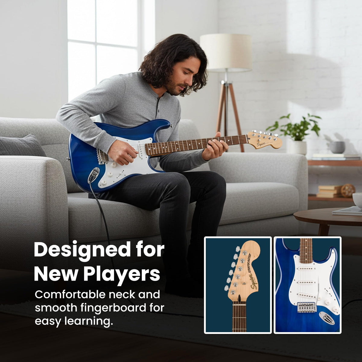 Fender Squier Sonic Stratocaster Pack - Sapphire Blue Transparent