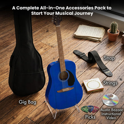 Fender California Redondo Acoustic Guitar - Saphire Blue w/ Gig Bag