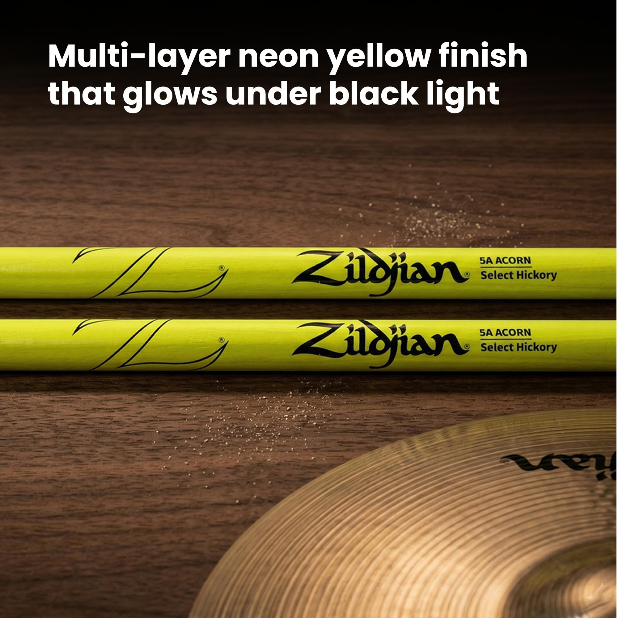 Zildjian 5A Acorn Neon Yellow Drumsticks - 12 Pack