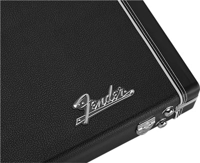 Fender Classic Stratocaster/Telecaster Wood Case - Black w/ Guitar Strap