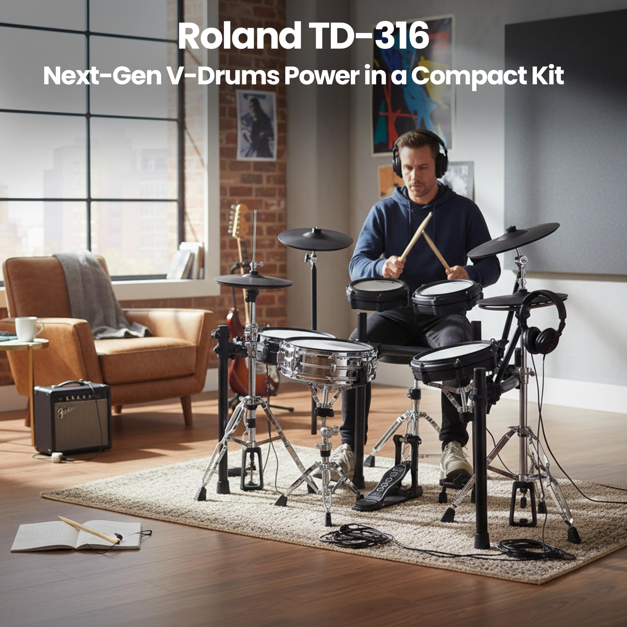 Roland TD316 V-Drums Electronic Drum Kit w/ Drum Throne