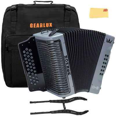 Hohner Corona C-II G/C/F Accordion - Silver Rainbow w/ Gig Bag