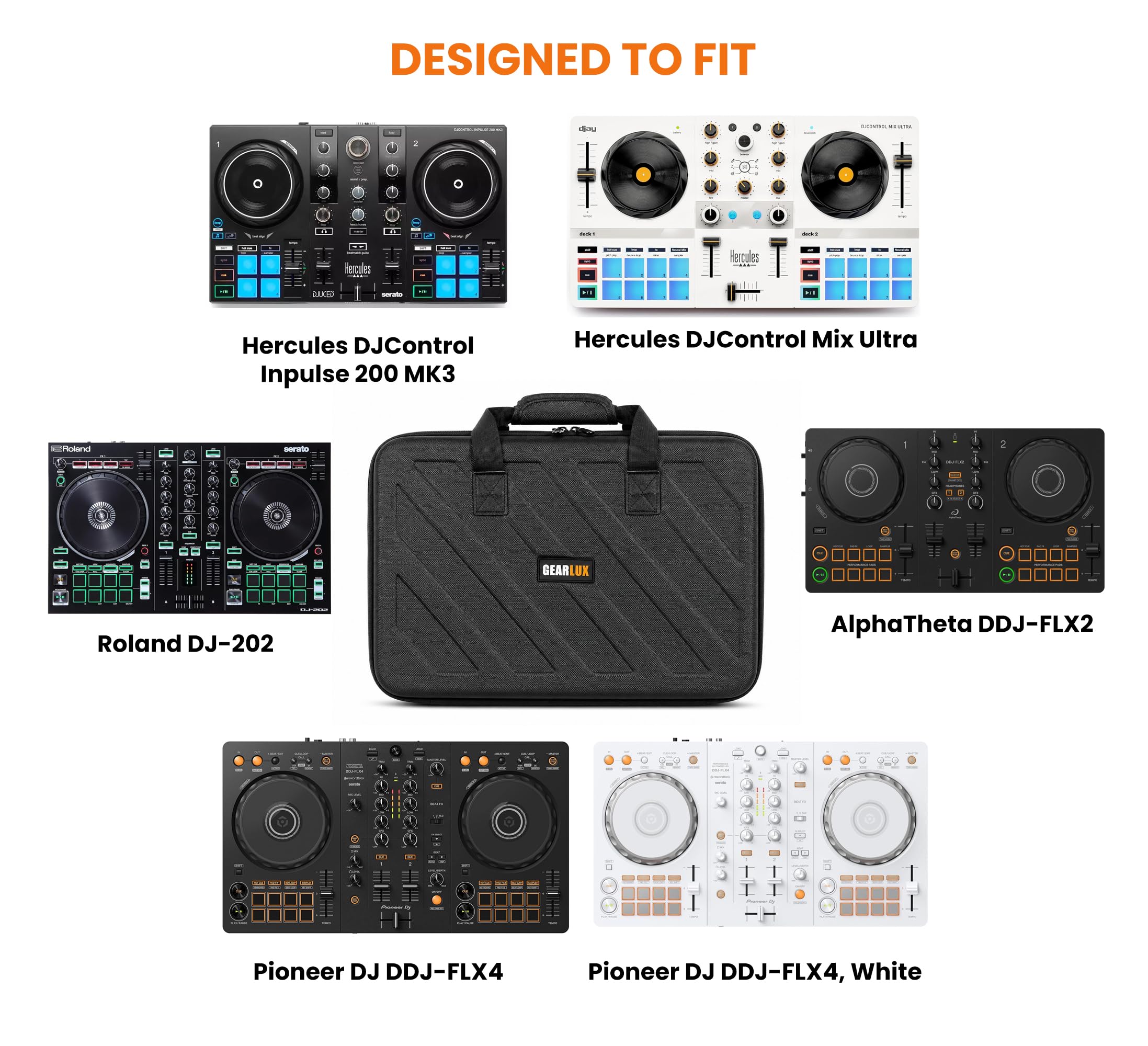Gearlux DJ Controller Case for Pioneer DDJ-FLX4 - Black