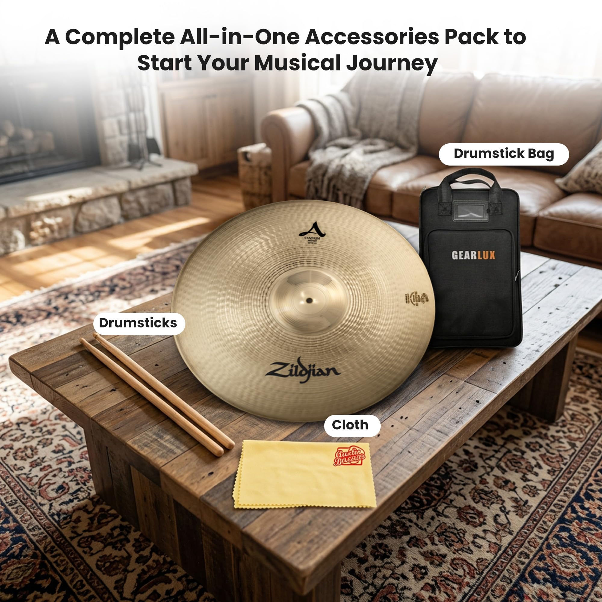 Zildjian A0498 20" A Stadium Medium Heavy Cymbal - Single w/ Drumstick Bag