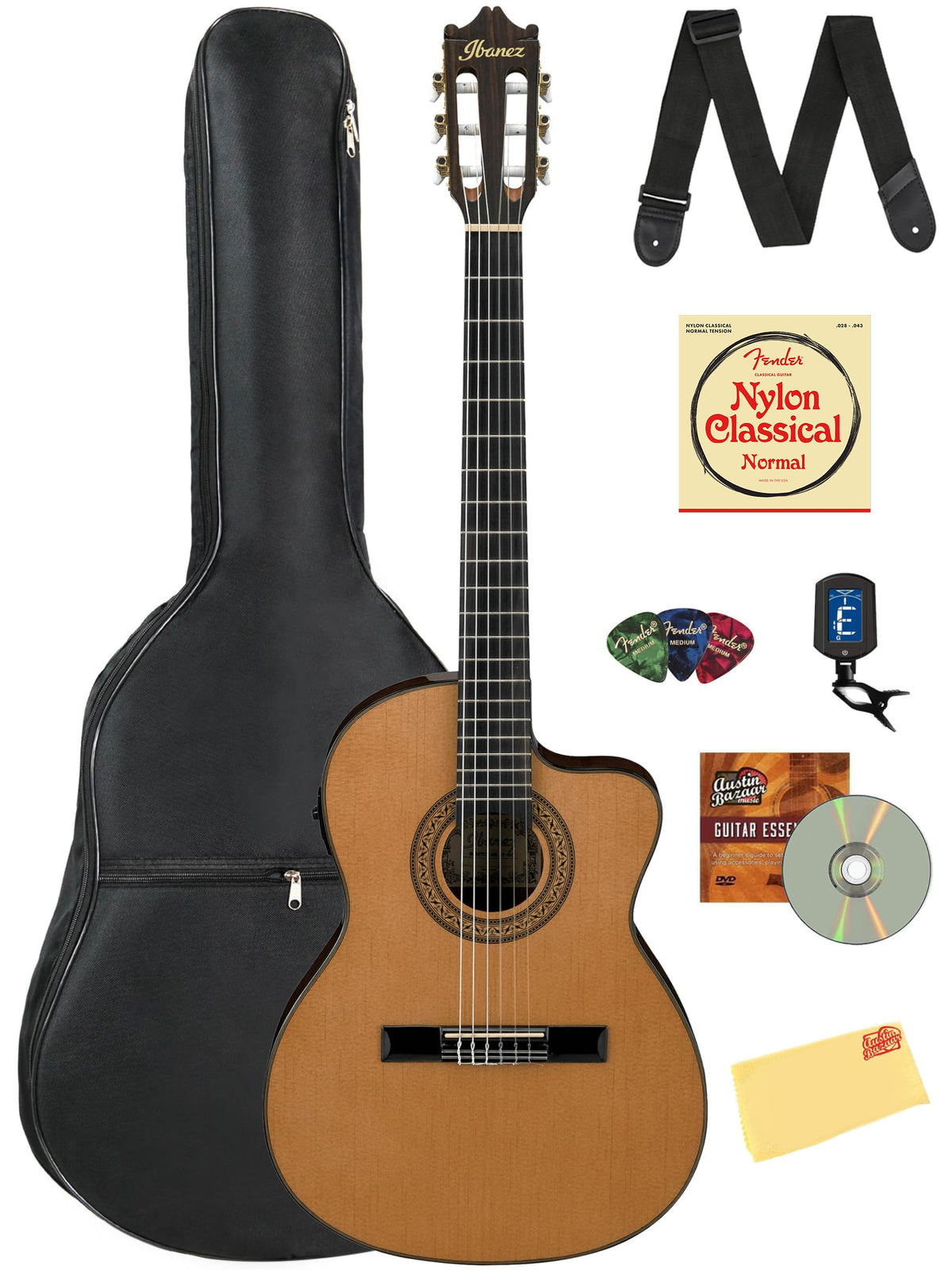 Ibanez GA5TCE Classical Acoustic-Electric Guitar - Amber High Gloss w/ Gig Bag