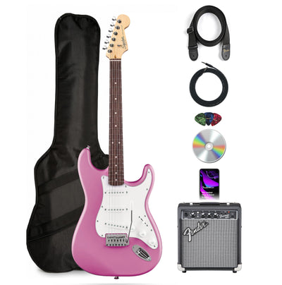 Fender Squier Stratocaster - Flash Pink w/ Frontman 10G Amplifier