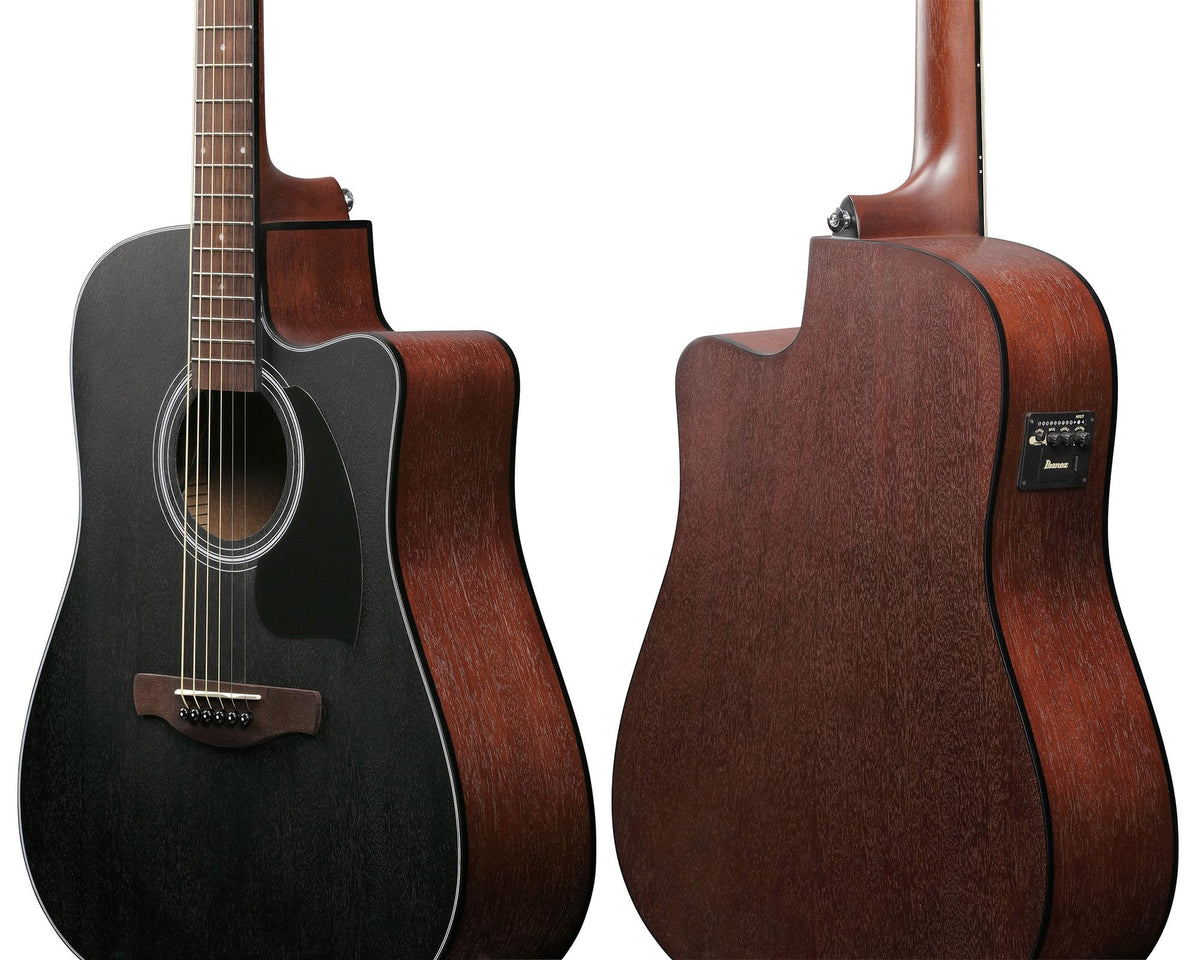 Ibanez PF54CE PF Performance Dreadnought Acoustic-Electric Guitar - Weathered Black w/ Gig Bag