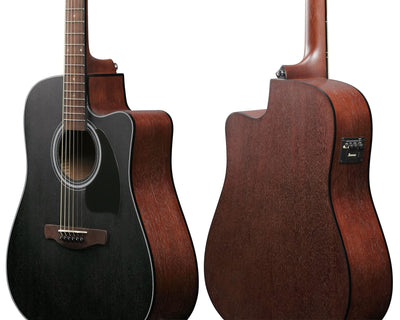 Ibanez PF54CE PF Performance Dreadnought Acoustic-Electric Guitar - Weathered Black w/ Gig Bag