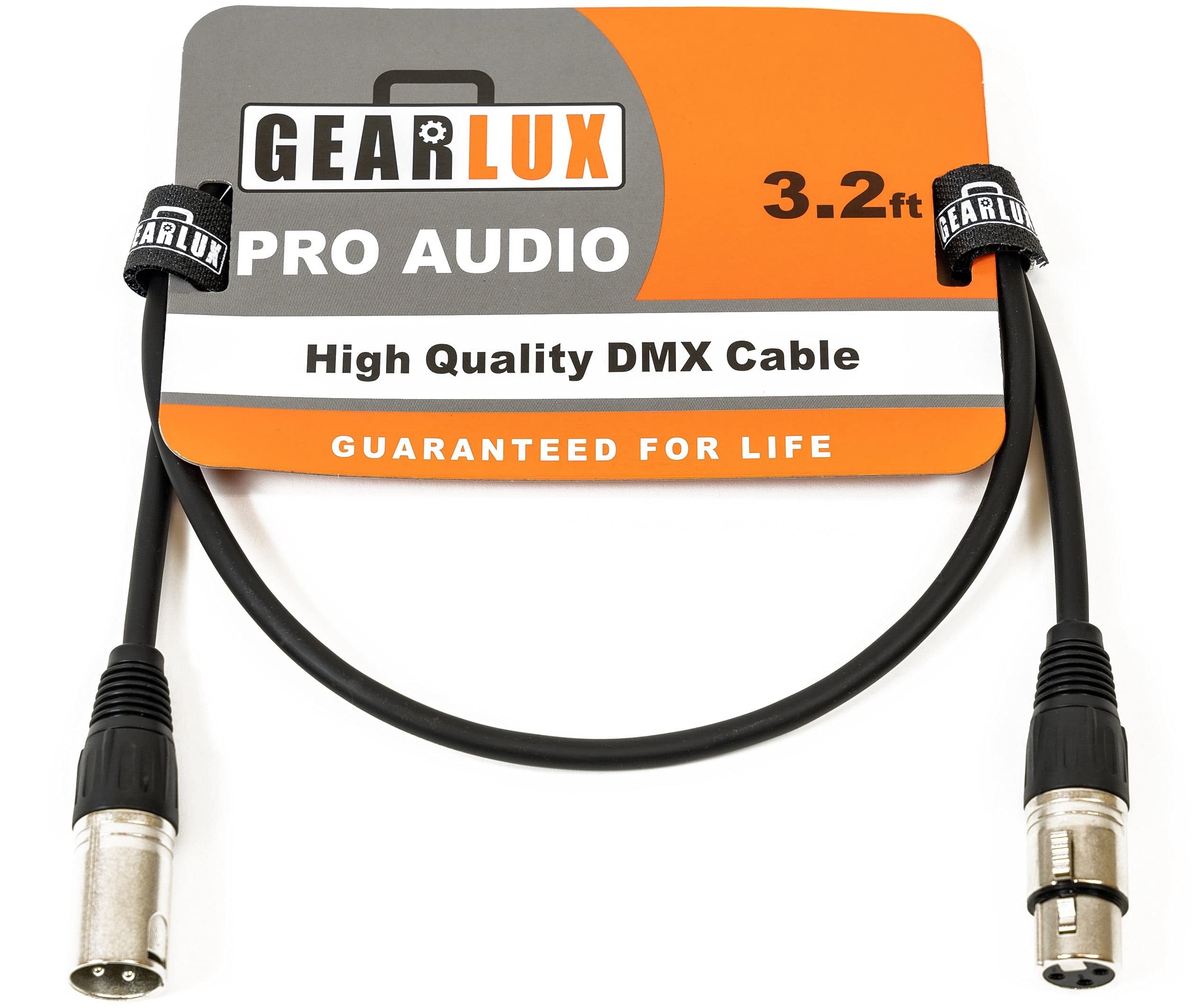 Gearlux 3.2-Foot 3-Pin Male-to-Female DMX Cable - 10 Pack