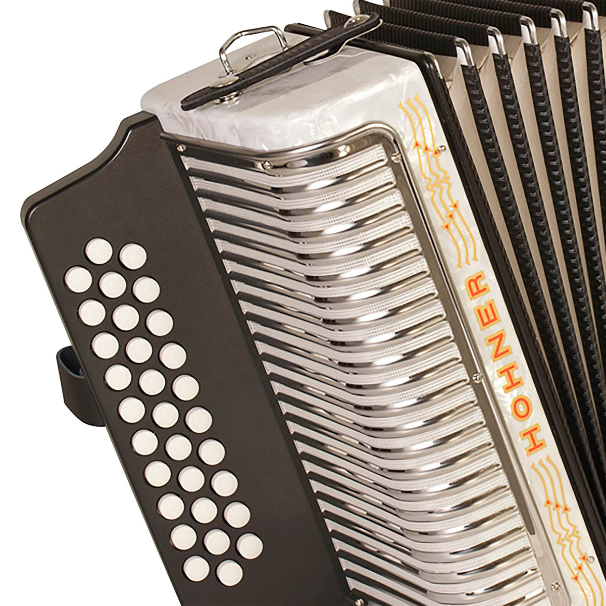 Hohner Corona II G/C/F Accordion - Pearl White w/ Hard Case