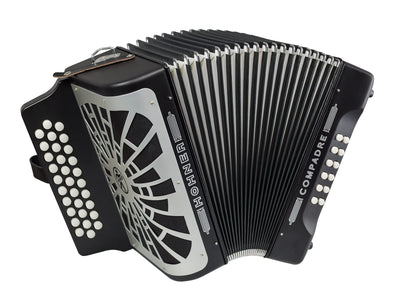 Hohner Compadre GCF 3-Row Diatonic Accordion - Black w/ Hard Case