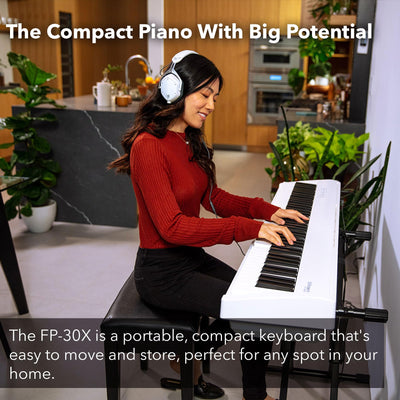 Roland FP-30X 88-Key Digital Piano - White w/ Adjustable Stand