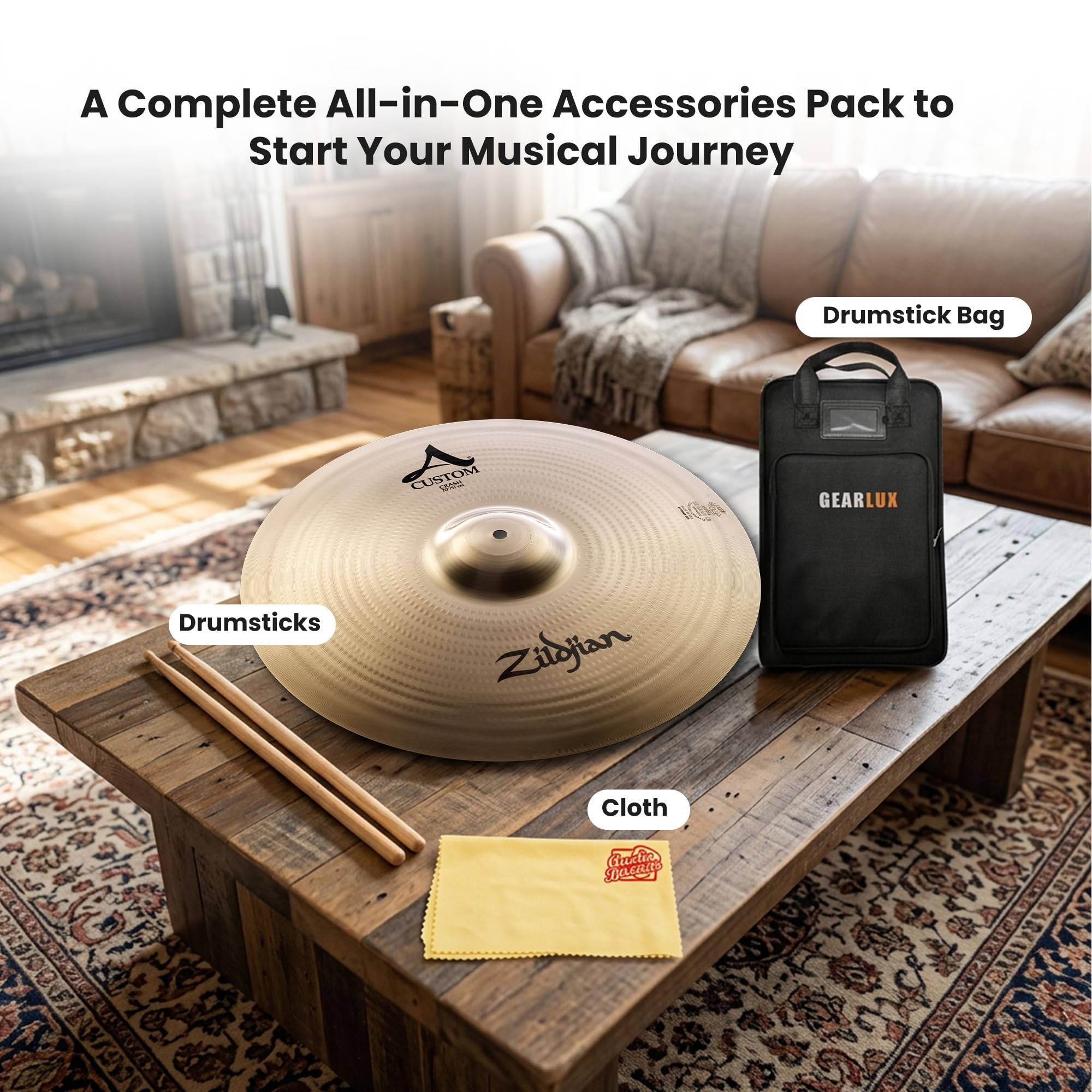 Zildjian A20588 20" A Custom Crash Cymbal w/ Drumstick Bag