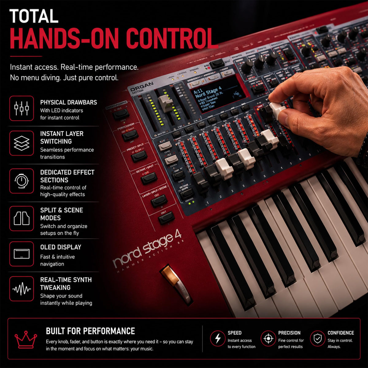 Nord Stage 4 HA73 Digital Piano w/ Adjustable Stand