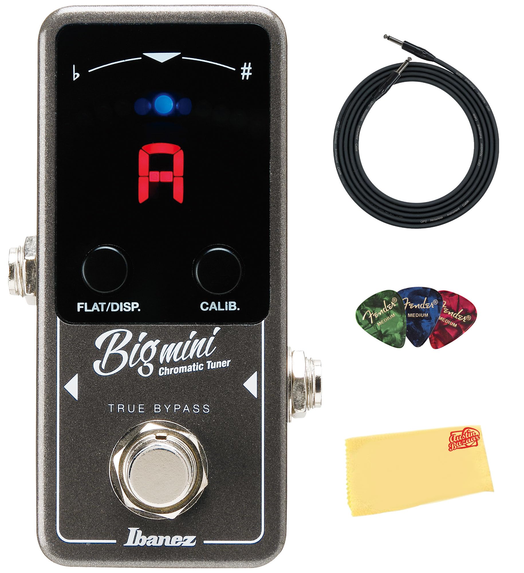 Ibanez BigMini Chromatic Tuner Pedal w/ Instrument Cable