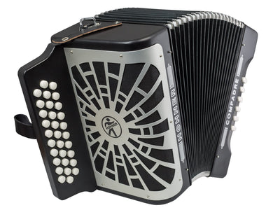Hohner Compadre FBbEb 3-Row Diatonic Accordion - Black w/ Hard Case