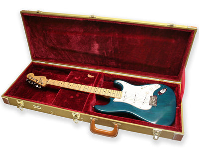 Gator GW-ELECTRIC Deluxe Wood Case for Electric Guitars - Tweed w/ Strap