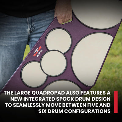 Vic Firth HHPQLR Heavy Hitter Quadropad Practice Pad with Rims - Large