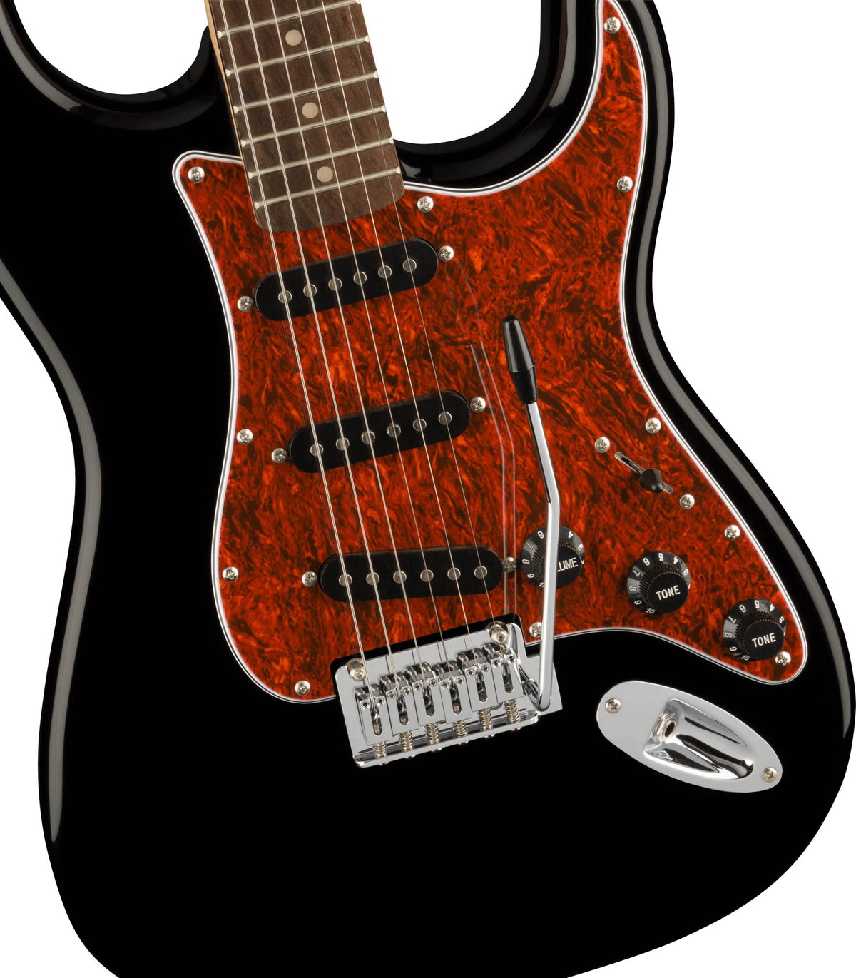 Fender Squier Affinity Stratocaster - Black Limited Edition Tortoise Shell Pickguard w/ Gig Bag